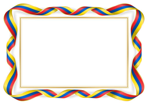 horizontal frame and border with Ecuadorian flag