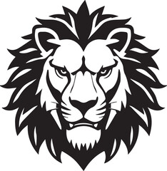 Fototapeta premium A striking black and white illustration of a majestic lion s head