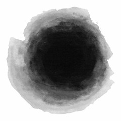 Abstract black ink stains and round watercolor blots. Grunge textures with soft edges and ink bleed effect. Traditional oriental ink wash style for artistic background, labels and zen-inspired. Vector