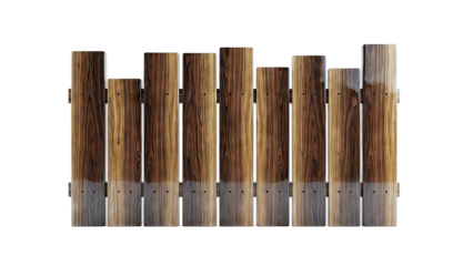 Wooden Fence with Varying Post Heights