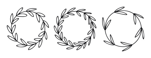 Simple black line art floral frames perfect for adding a natural organic touch to event stationery, social media graphics, and seasonal greeting designs.