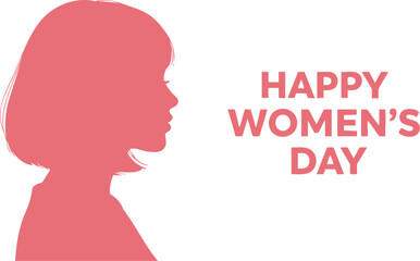 Happy women's day celebration silhouette isolated on transparent background