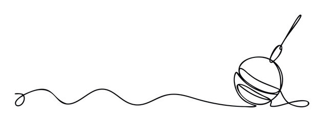 Simple continuous line drawing of a hanging Christmas ornament creating a festive decorative element for holiday greetings, winter events, or seasonal marketing materials