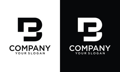 Creative unique letter FB BF initial based stylish business logo design.