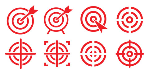 Collection of modern blue digital crosshair target icons. Futuristic sniper reticle designs for weapon sights, shooting games, military optics, HUD interface, army aim focus and navigation graphics © Hike studio 333