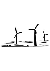 Landschaft mit Windr&auml;dern 