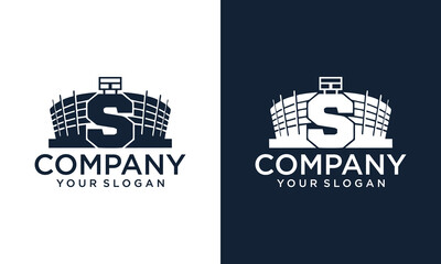 Creative Stadium logo template. Stadium shaped letter S logo vector