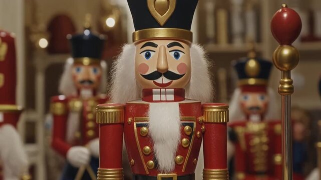 Classic Red Nutcracker Toy Figurine with Drum Christmas Decoration