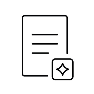 A vector icon representing summarizing a page with focus on key metrics or totals, created in line style with editable stroke