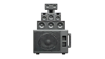 Stack of Black Loudspeakers