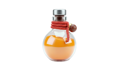 Stylized Potion Bottle with Rope and Charm
