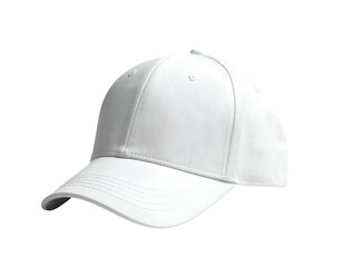 Bright white baseball cap isolated on a black background