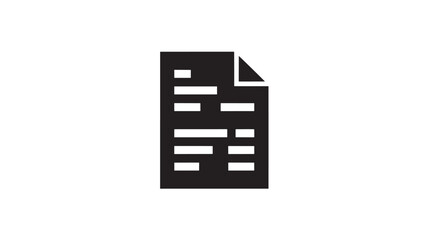 Document icon in flat design with dark gray color and turned down corner for user interface