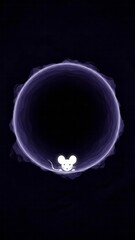 Cute Mouse in a Mystical Circle Whimsical Glowing Dark Background. Concept featuring mouse, whimsical, circle, glowing, dark background.