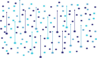 Abstract Digital Data Visualization with Blue Dots and Vertical Connection Lines