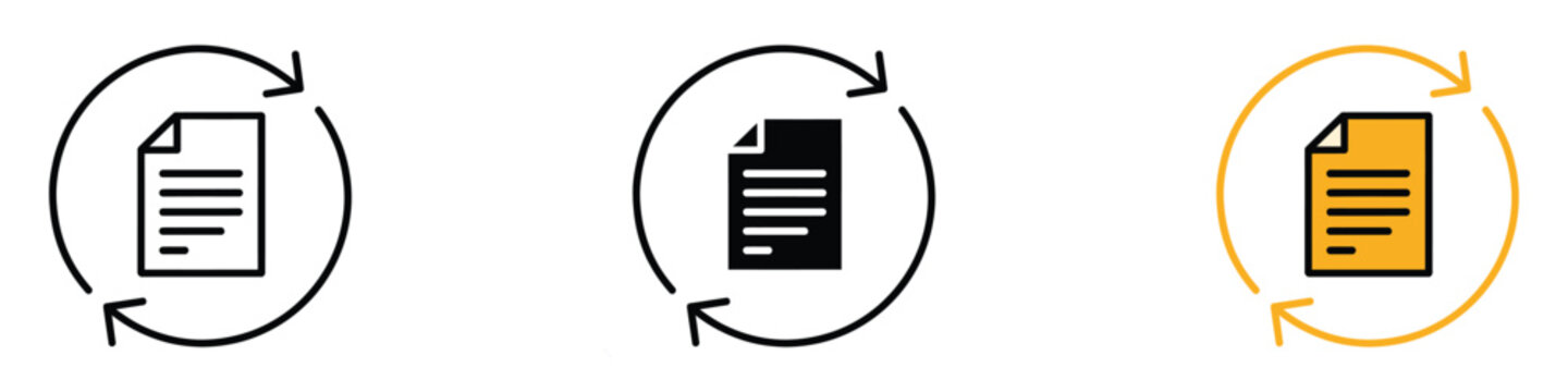 Update document page icon vector. continuous data refresh, synchronization, and workflow symbol. vector illustration.