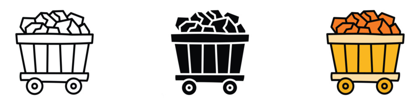 Mining Cart icon vector. industry, resource transportation symbol. vector illustration.