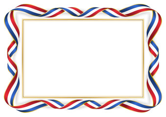 Obraz premium horizontal frame and border with Dutch flag