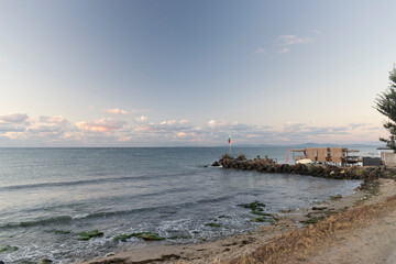 Sunrise on the beach in Ravda resort in Bulgaria