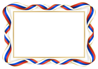 horizontal frame and border with Russian flag