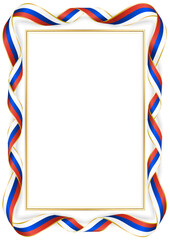 vertical frame and border with Russian flag