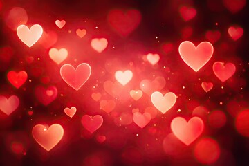 Romantic red heart background for Valentine's Day celebration