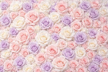 Beautiful pastel roses in soft colors arrangement