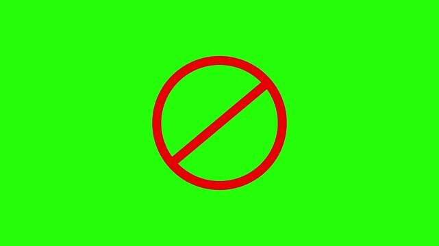 No entry icon showing deny action and blocked access status. No entry animation represents ban signal, access restriction, and not allow decision. 4k video 
