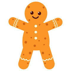 Obraz premium Cute Gingerbread Man Cookies Character. Isolated on White Background.