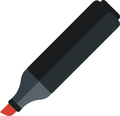 Illustration of a Red Marker with Opened Lid