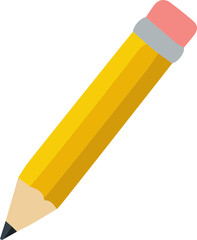 Illustration of a Yellow Pencil with Eraser