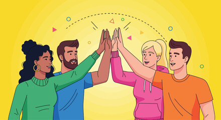 Diverse Group of Young People Friends &ndash; Multicultural Unity Concept.eps