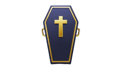 Obraz premium Ornate Black Coffin with Golden Cross and Handles