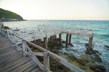 Wooden bridge at koh Larn