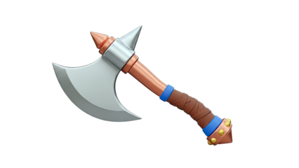 Stylized Axe with Copper and Blue Accents