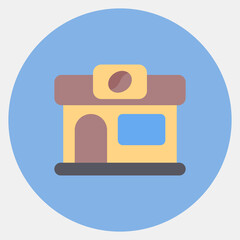 Icon coffee shop. Coffee shop elements. Icon in color mate style.