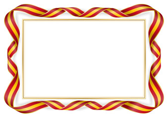 horizontal frame and border with Spanish flag