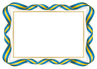 horizontal frame and border with Swedish flag