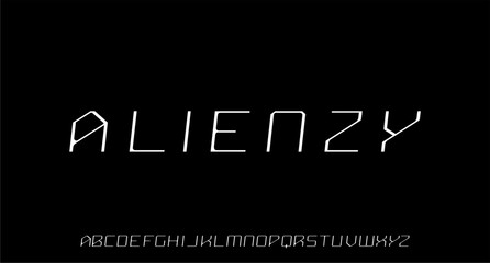 digital sporty aerodynamic futuristic modern geometric font
