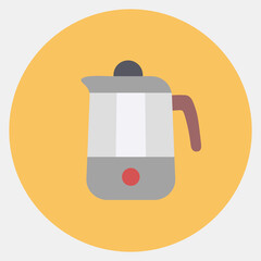 Icon moka pot. Coffee shop elements. Icon in color mate style.