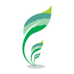 Abstract Green Leaf Eco Nature Logo
