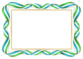 horizontal frame and border with Uzbek flag