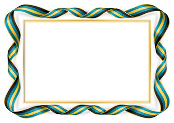 horizontal frame and border with Bahamian flag
