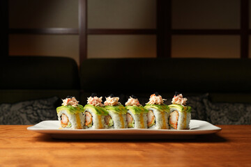 Gourmet Sushi Rolls with Tempura, Avocado and Caviar © Gecko Studio
