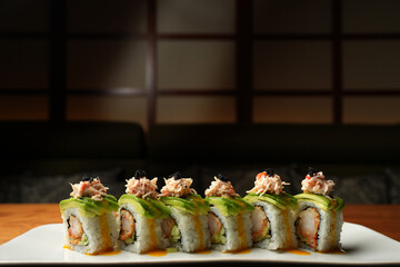 Gourmet Sushi Rolls with Tempura, Avocado and Caviar © Gecko Studio