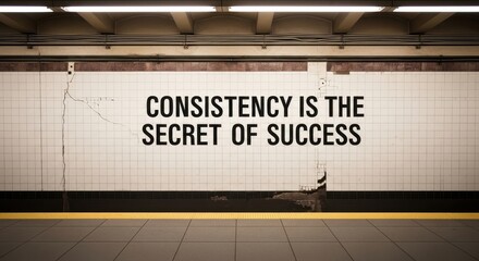 Urban Subway Wall Declares Consistency is the Secret of Success with Bold Typographic Message