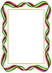 vertical frame and border with Mauritian flag