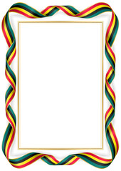 vertical frame and border with Mozambican flag