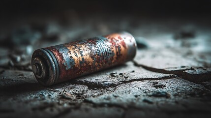 Obraz premium Rusty Old Spray Paint Can on Ground.