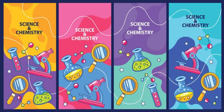 Science and chemistry element poster template background